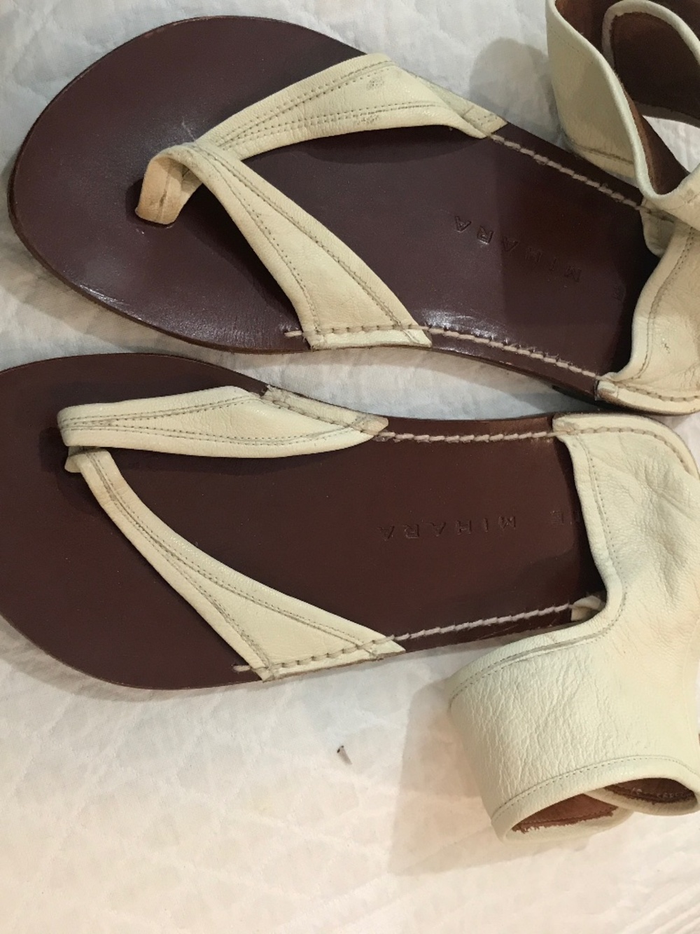Chie  mihara ivory sandals  gently worn 37
